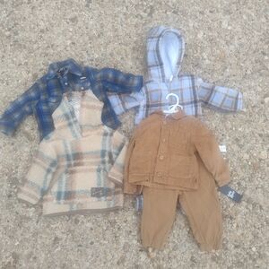 Eddie Bauer Kids Plaid and Tan Jackets Set